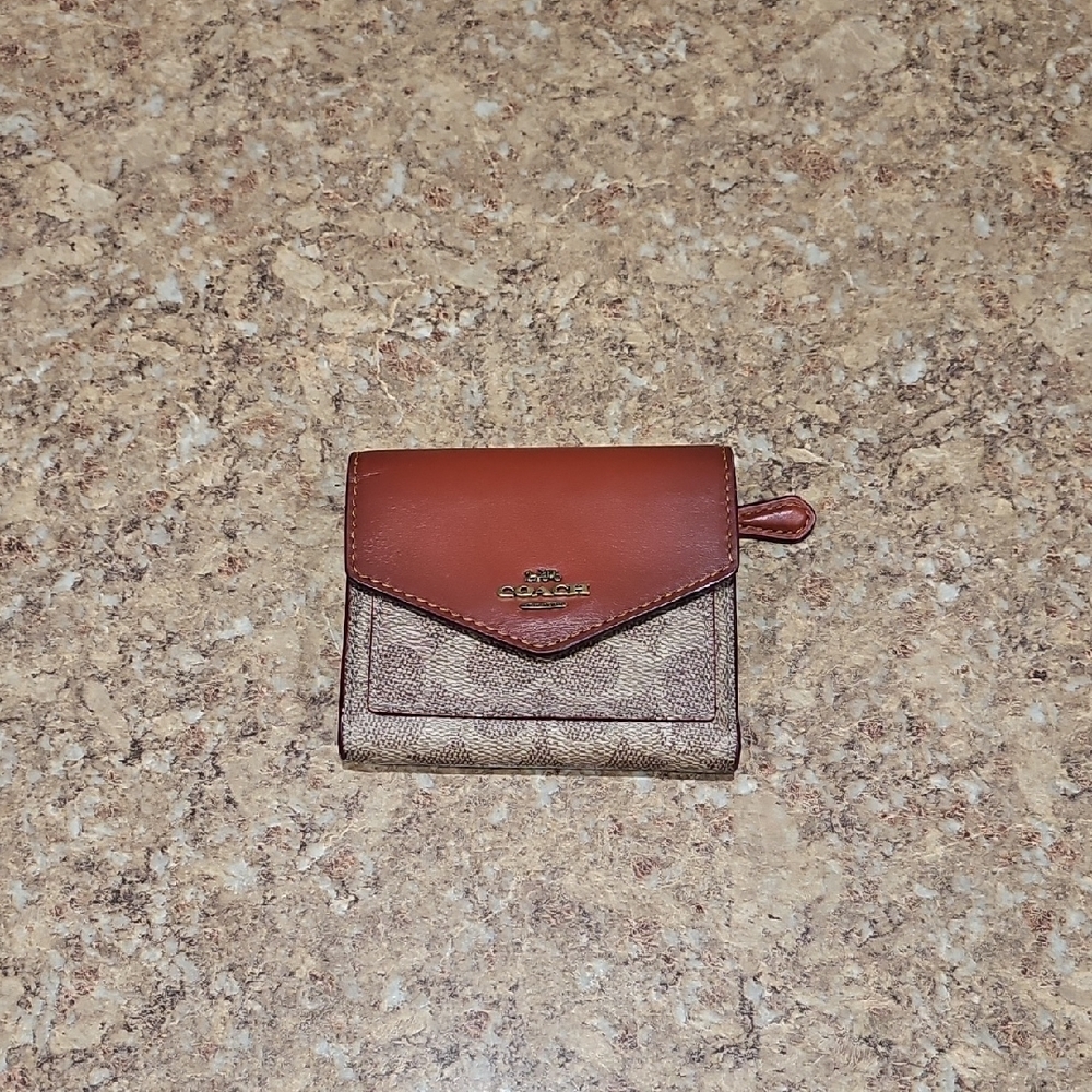 Coach Brown and Tan Signature Wallet